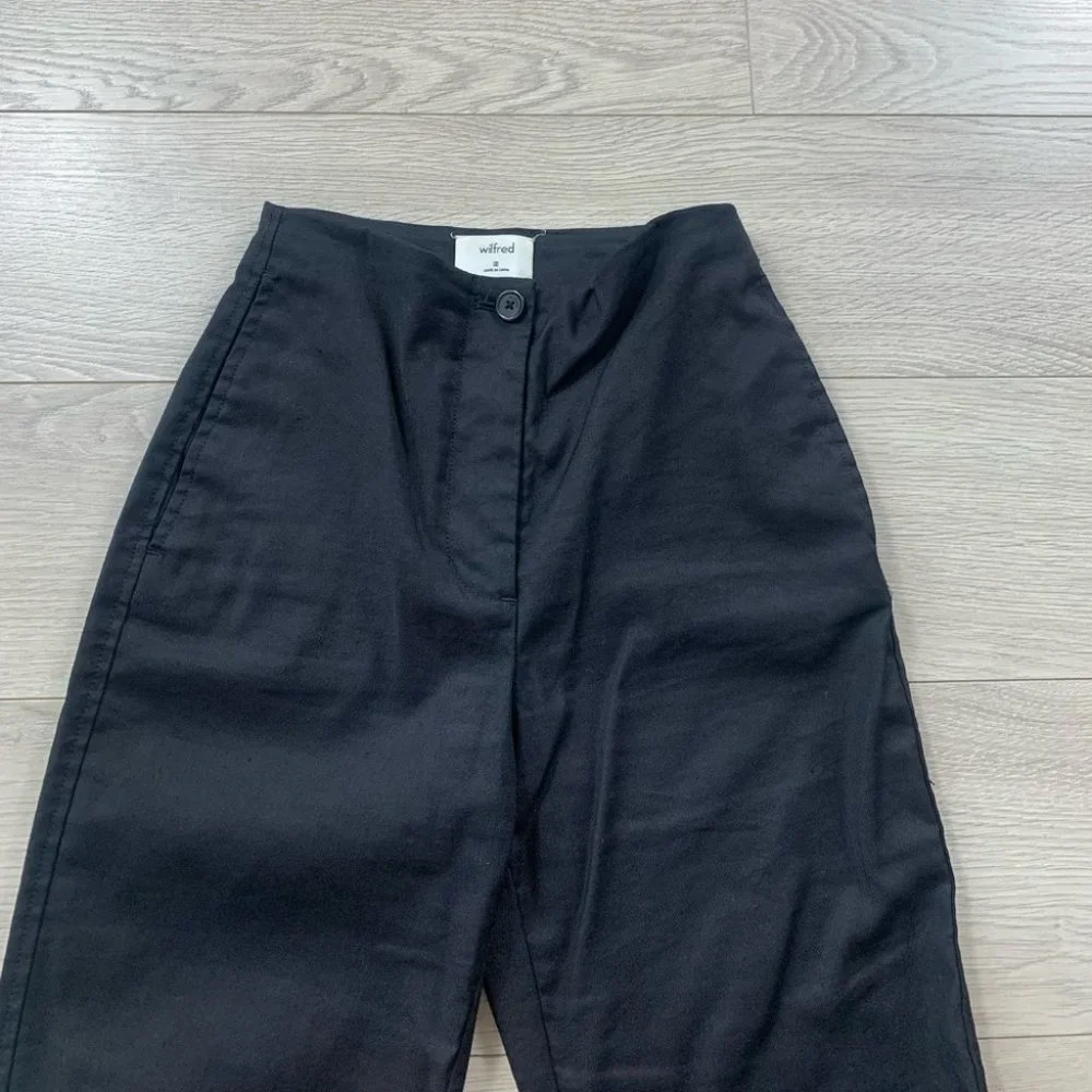 Aritzia Wilfred High Waist Cherice Linen Blend Dress Pants